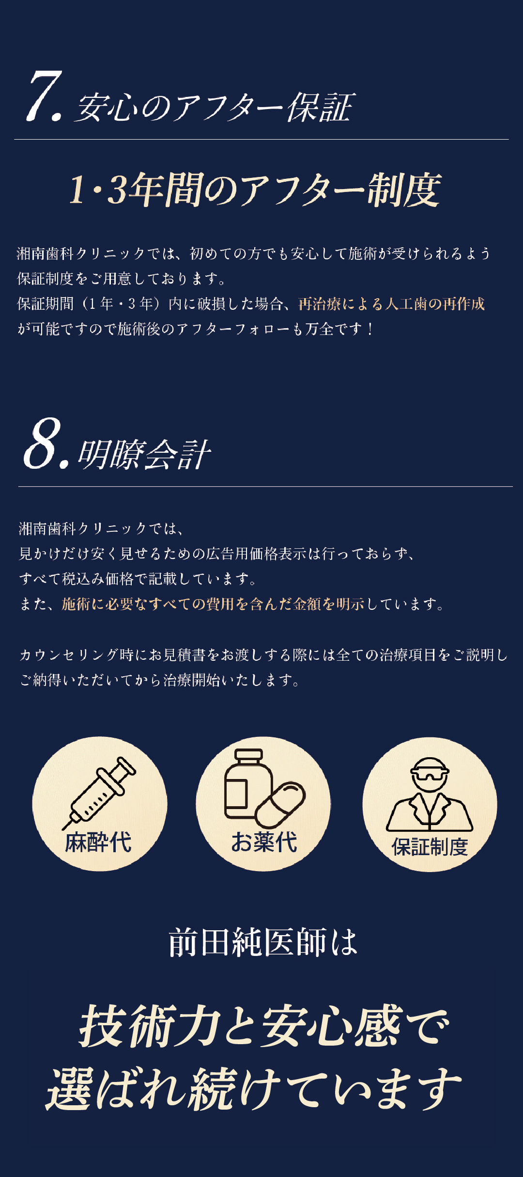 選ばれる理由７　安心のアフター保証